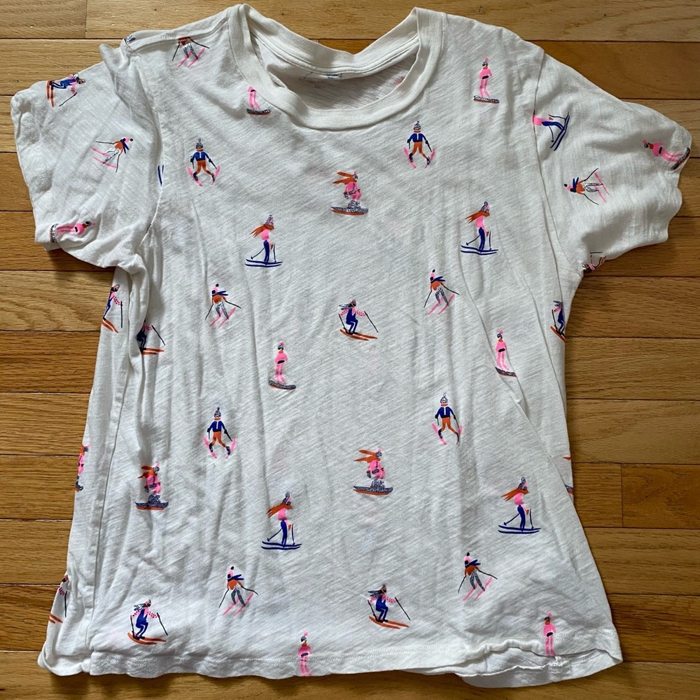 J. Crew Factory Skier T-Shirt with Glitter